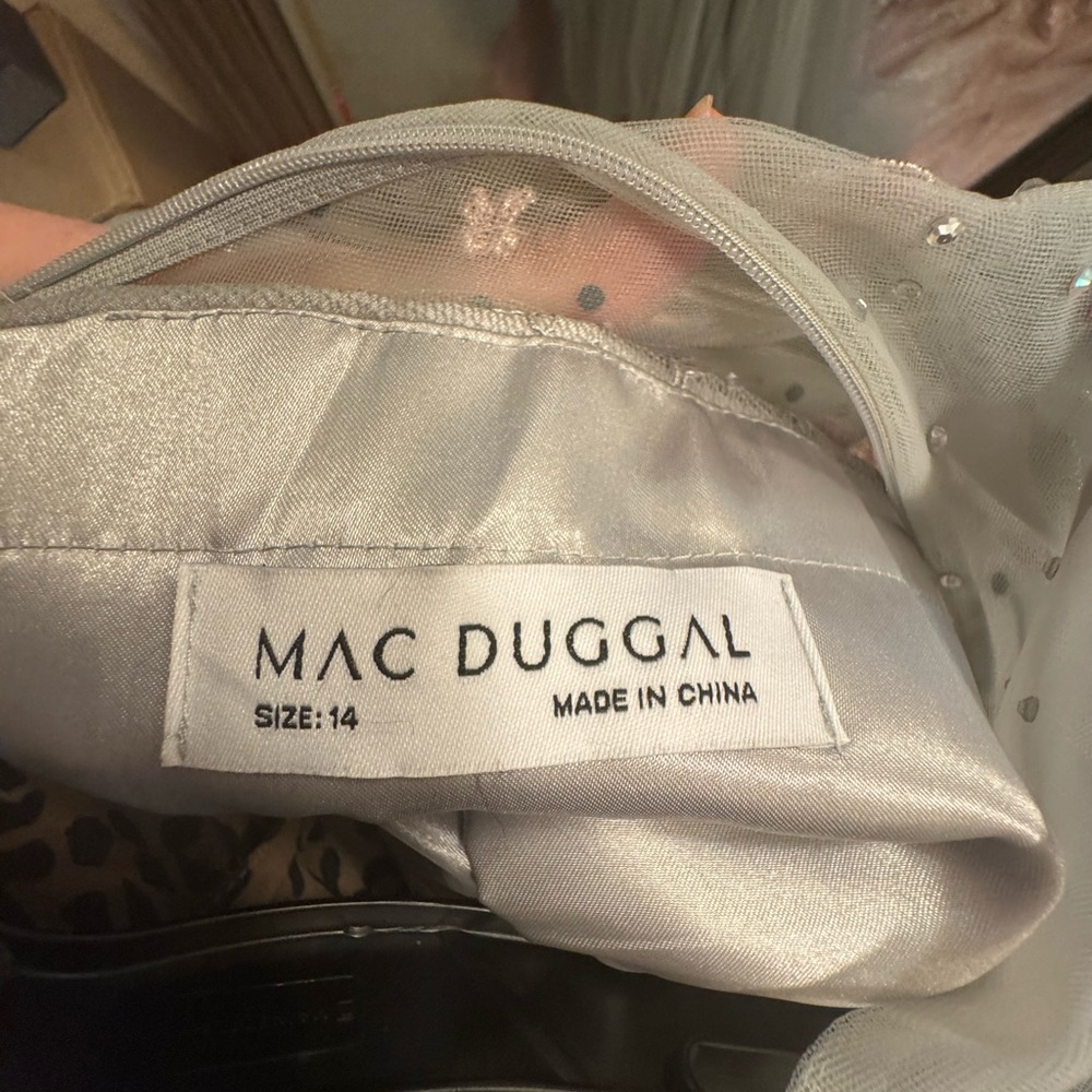 🆕Mac Duggal 11241 Embroidered Illusion High Neck Long Sleeve A Line Gwn S… - Picture 14 of 15